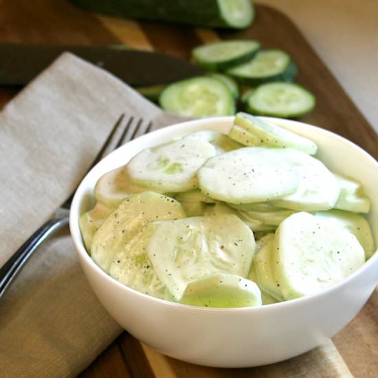 Creamy Cucumber Salad - Recipe photo by Cheesecurdinparadise