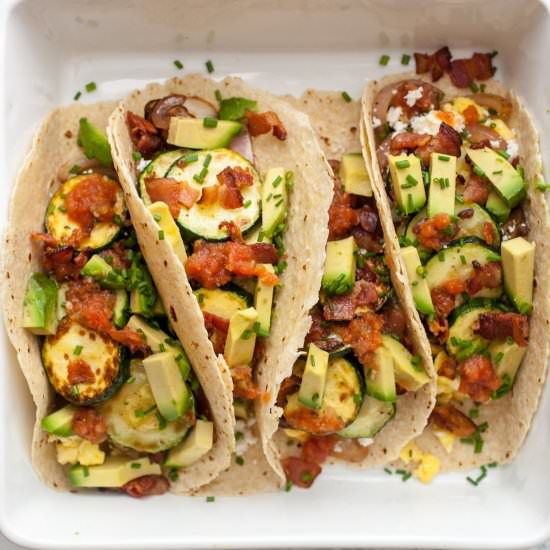Zucchini Breakfast Tacos - Recipe photo by Macheesmo