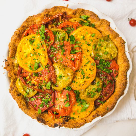 Heirloom Tomato Pie - Recipe photo by Never Not Hungry