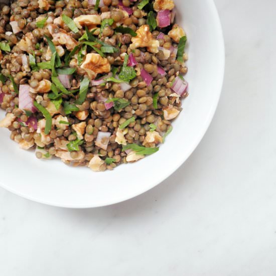 Lentil and Walnut Salad - Recipe photo by a new green leaf