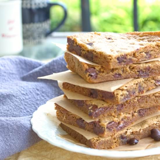 Chocolate Chip Coffee Blondies - Recipe photo by joeats