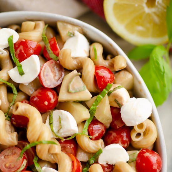 Balsamic Caprese Pasta Salad - Recipe photo by The Creative Bite