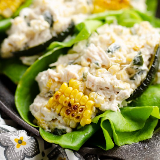 Poblano & Sweet Corn Chicken Salad - Recipe photo by The Creative Bite
