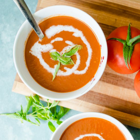 Instant Pot Tomato Basil Soup - Recipe photo by Thenaturalnurturer