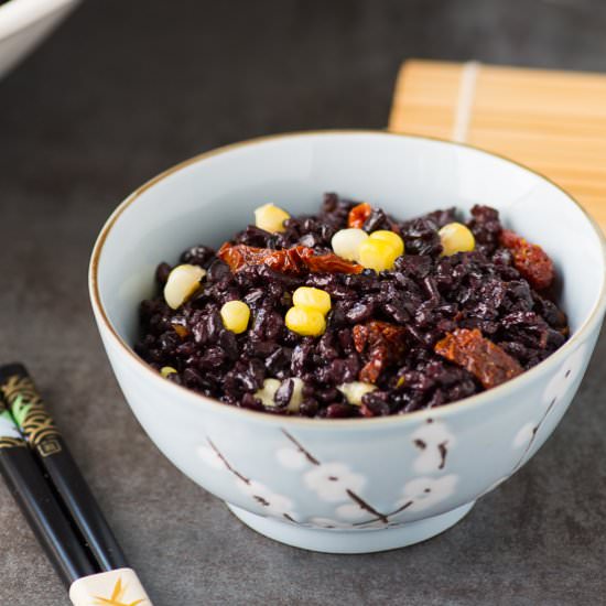 Black Rice Sweet Summer Corn Salad - Recipe photo by Queen of My Kitchen