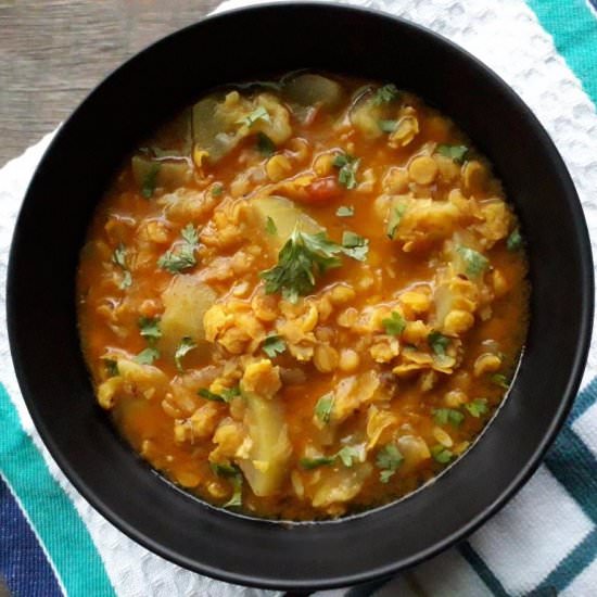 Indian Lauki Chana Dal Curry - Recipe photo by My Dainty Kitchen