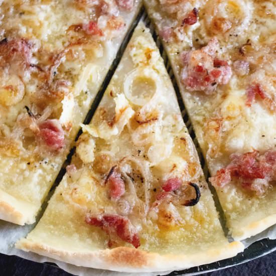 Flammkuchen Alsatian Tarte Flambée - Recipe photo by MasalaHerb