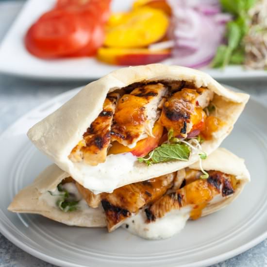 Grilled Chicken Pita Sandwiches - Recipe photo by Macheesmo