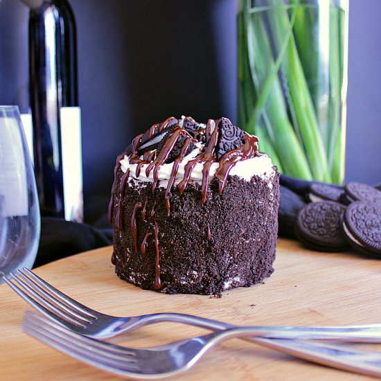Mini Oreo Cheesecake Cake for Two - Recipe photo by mamabearscookbook