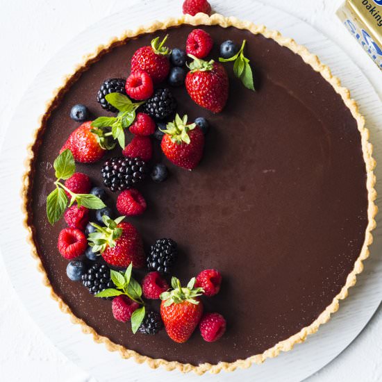 Easy Chocolate Ganache Tart - Recipe photo by baking-ginger