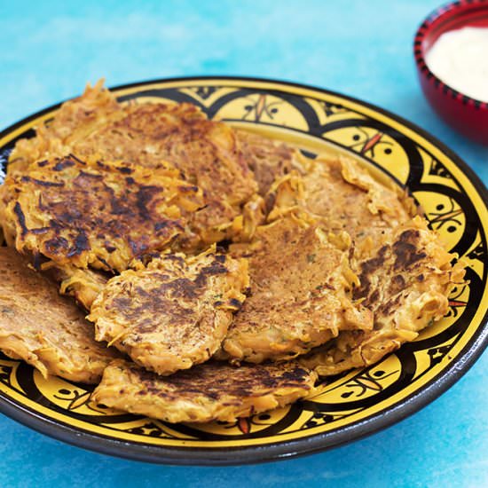 Sweet potato fritters - Recipe photo by Mandy Sneaky Veg