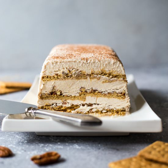 Pecan Cinnamon Roll Ice Box Cake - Recipe photo by thebeachhousekitchen