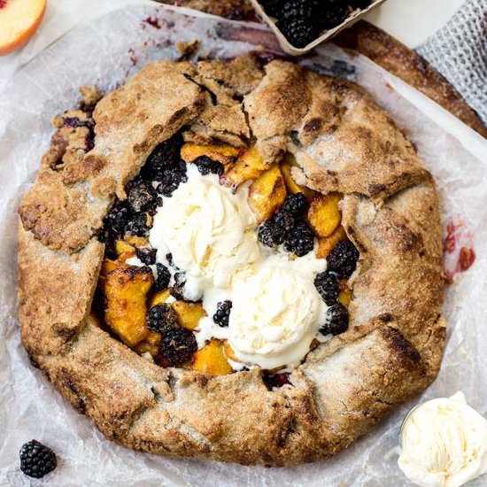 Blackberry Peach Galette - Recipe photo by Kiwi and Carrot