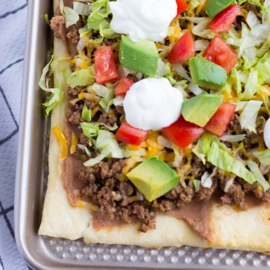 Crescent Dough Taco Pizza - Recipe photo by ThaiCaliente