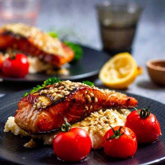 Lemon Garlic Butter Salmon - Recipe photo by MySugarFreeKitchen