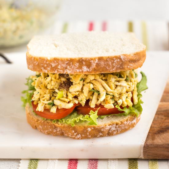 Coronation tofu salad sandwiches - Recipe photo by Becca @ Easy Cheesy Vegetarian