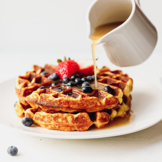 Belgian Style Keto Waffles - Recipe photo by lslfunblog