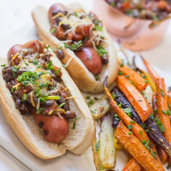 Gourmet Chili Cheese Dogs - Recipe photo by Cook With Me Darling