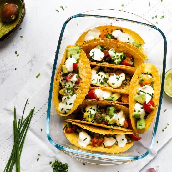 Black Bean & Smoked Cheese Tacos - Recipe photo by happyveggiekitchen