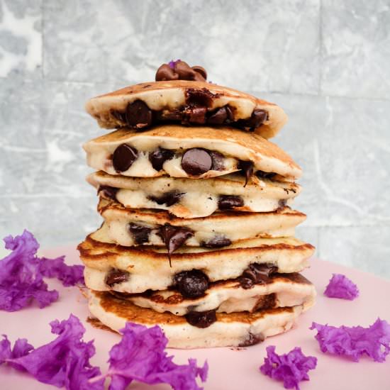 Banana Chocolate Chip Pancakes - Recipe photo by spatulainmypocket
