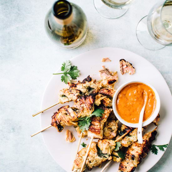 Grilled Coconut Salmon Skewers - Recipe photo by foodess