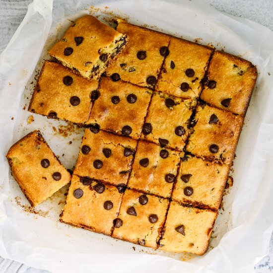 Chocolate Chip Blondies - Recipe photo by You Totally Got This