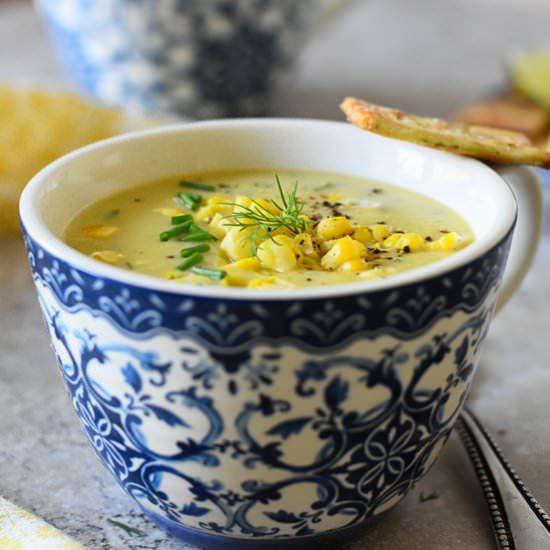 Late summer Corn Soup - Recipe photo by mesinspirationsculinaires