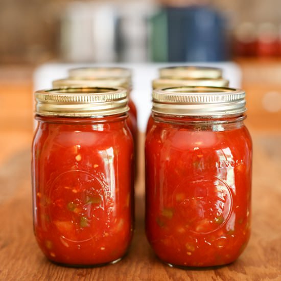 Canning Homemade Salsa - Recipe photo by pinch of parsley