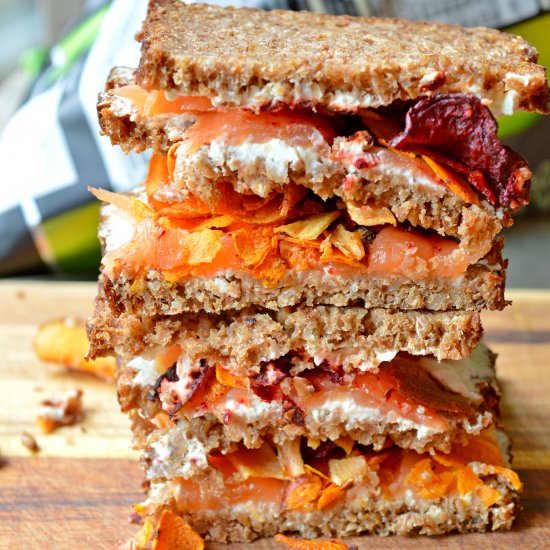 Crunchy Smoked Salmon Sandwich - Recipe photo by Mummys FastandEasy