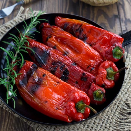 Grilled Peppers with Feta - Recipe photo by homebakedbliss