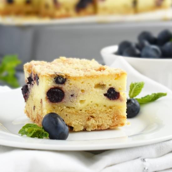 Farmers Cheese Blueberry Crumb Cake - Recipe photo by olgainthekitchen