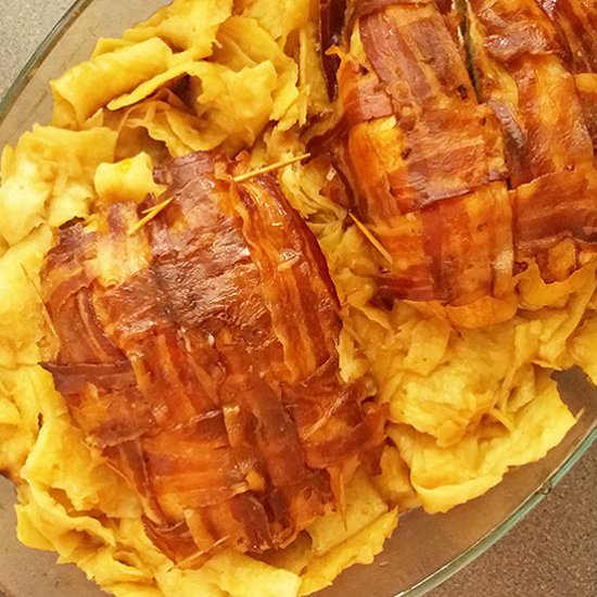Roasted Chicken with Bacon Cover - Recipe photo by 2pots2cook