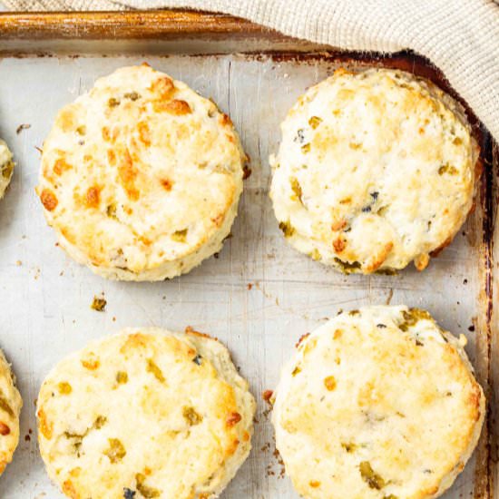 Cheesy Green Chile Biscuits - Recipe photo by LifeAfterWheat