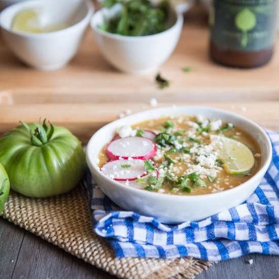 Green Tomato Beer Chicken Posole - Recipe photo by TheBeeroness