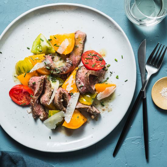 Grilled Steak & Tomato Salad - Recipe photo by saltpepperskillet