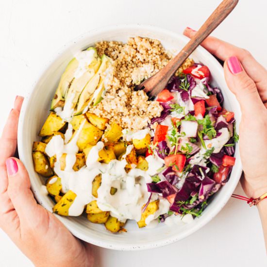 Turmeric Roasted Potatoes Bowl - Recipe photo by sproutingzeneats