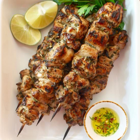 Lime-Garlic Chicken Kebabs - Recipe photo by marilenaskitchen