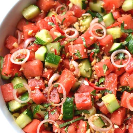 Thai Watermelon Salad - Recipe photo by Every Last Bite