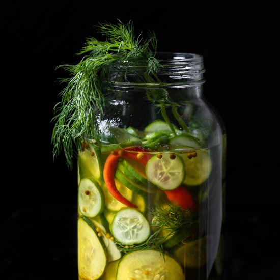 Gjelina's Spicy Sweet Pickles - Recipe photo by Chic Eats
