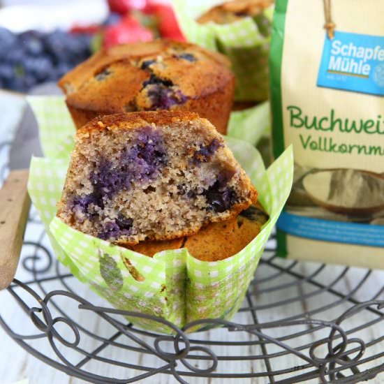 Blueberry Buckwheat Hazelnut Muffin - Recipe photo by angiesrecipes