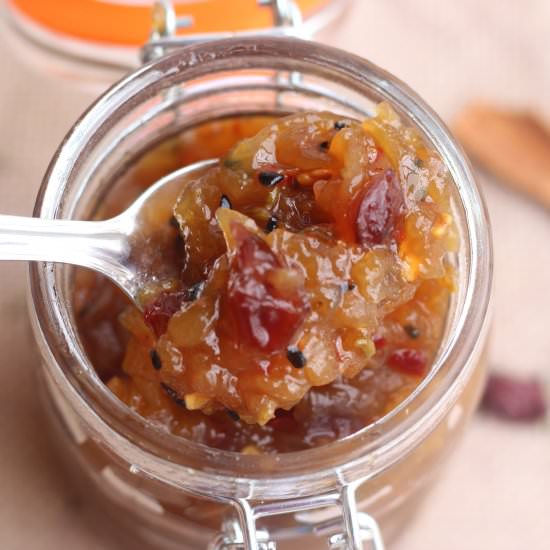 Raw Mango and Cranberry Chutney - Recipe photo by foodtrails25