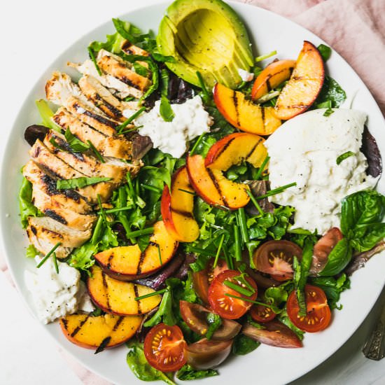 Grilled Peach & Chicken Salad - Recipe photo by Never Not Hungry
