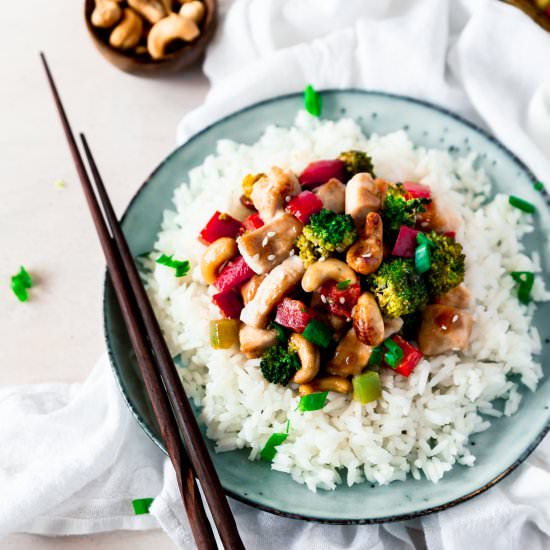 Sheet Pan Dinner – Cashew Chicken - Recipe photo by poweredbymom
