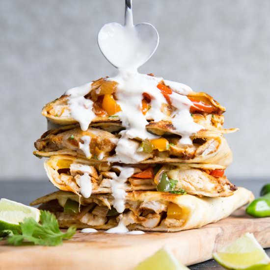 Best Ever Chicken Quesadillas - Recipe photo by dontgobaconmyheart