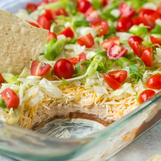 7 Layer Dip - Recipe photo by rachelcooksblog