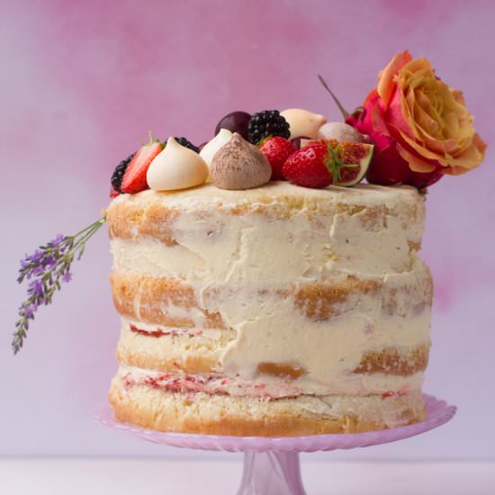Vanilla Naked Cake - Recipe photo by amytreasurefood