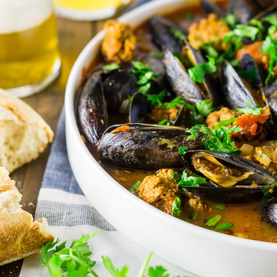 Beer-Steamed Mussels - Recipe photo by Burrata and Bubbles