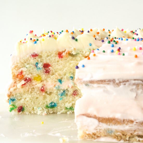 Funfetti Cake - Recipe photo by The Desserted Girl