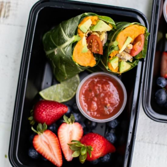 Collard Wrap Breakfast Burritos - Recipe photo by mealpreponfleek