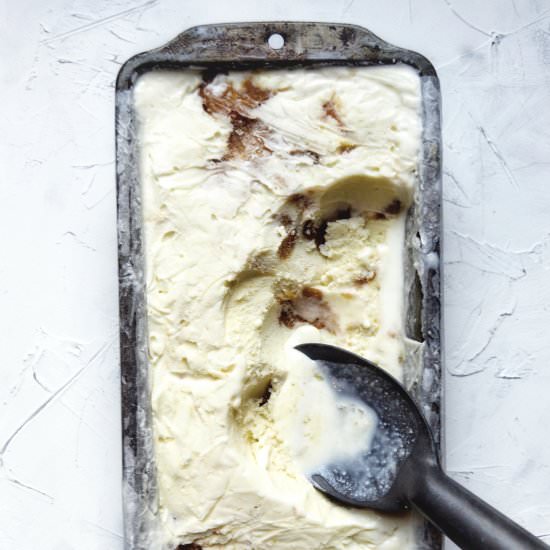 Caramelized Peach Ricotta Ice Cream - Recipe photo by thymeforbreakfast